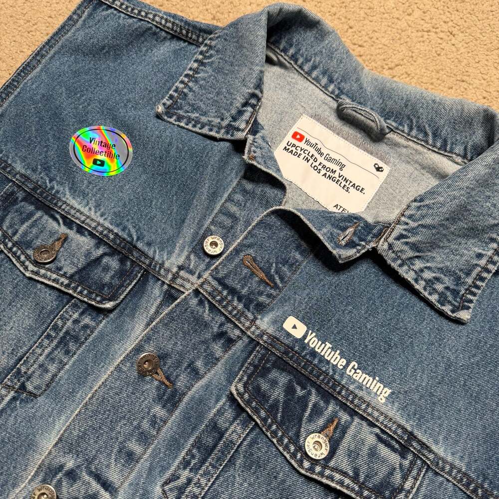 *RARE* YouTube Gaming Upcycled Vintage Denim Vest Size L (open to offers)
